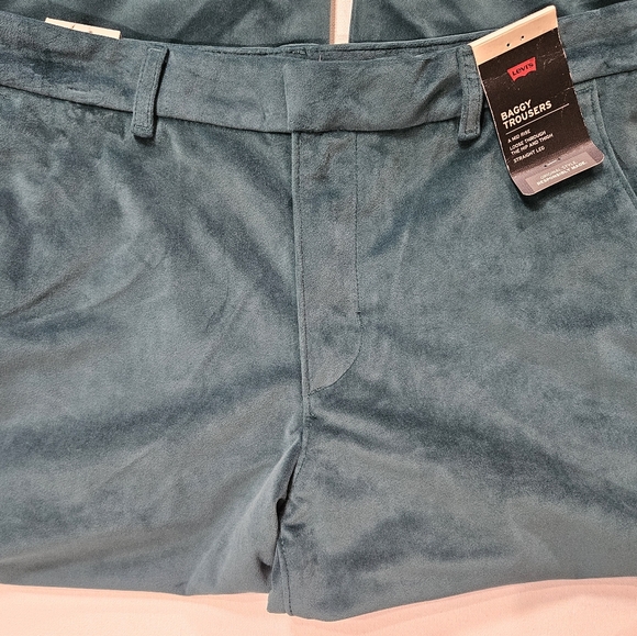 Levis Trouser Pants Womens Baggy 28x31 Green 70s Leisure Suit Loungewear Bottom - Picture 3 of 12